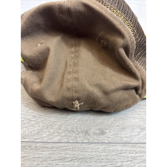 John Deere Distressed Brown Cap With Green Bill Snapback Hat Country Farm - Picture 6 of 10